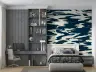 Navy and Cream Abstract Swirls Wallpaper 4