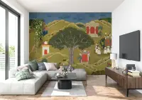 Mughal Procession Landscape Wall Mural