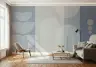 Geometric Arc Wall Mural in Blue and Grey 1