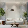 Geometric Arc Wall Mural in Blue and Grey 5