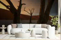 Desert Trees Sunset Wall Mural