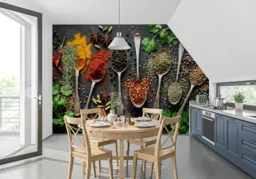 Culinary Spice Spoon Wall Mural