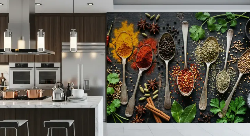 Aromatic Spice Collection Wall Mural