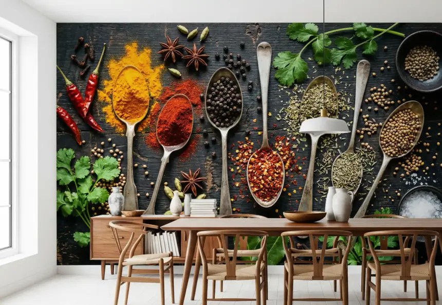 Aromatic Spice Collection Wall Mural