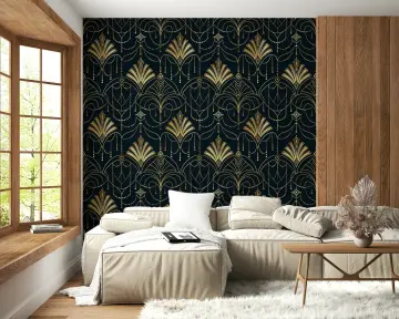Art Deco Fan and Bead Wallpaper