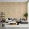 Geometric Trellis Sand Wallpaper 2
