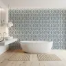 Interlocking Geometric Slate Blue Wallpaper 2
