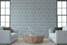 Interlocking Geometric Slate Blue Wallpaper 3