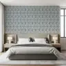 Interlocking Geometric Slate Blue Wallpaper 4