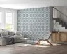 Interlocking Geometric Slate Blue Wallpaper 5