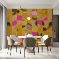 Abstract Geometric Brushstroke Wallpaper
