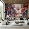 Asian Pagoda Street Wall Mural 5