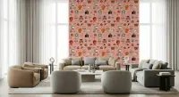 Retro Atomic Kitsch Wallpaper in Pink