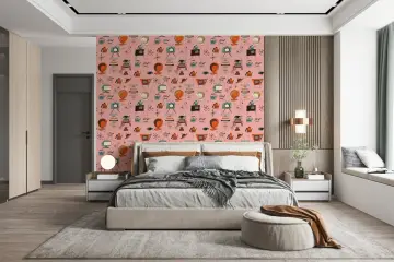 Retro Atomic Kitsch Wallpaper in Pink