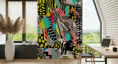 Bold Abstract Geometric Wall Mural