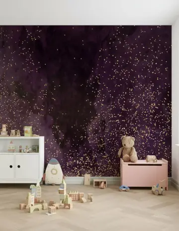 Aubergine Galaxy Sparkle Wallpaper
