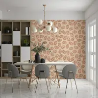 Blush Leaf Pattern Wallpaper