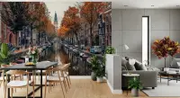 Amsterdam Canal Autumn Wall Mural