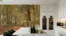 Golden Autumn Woods Log Stack Wallpaper Mural 4