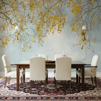 Golden Birch Tree Autumn Wall Mural