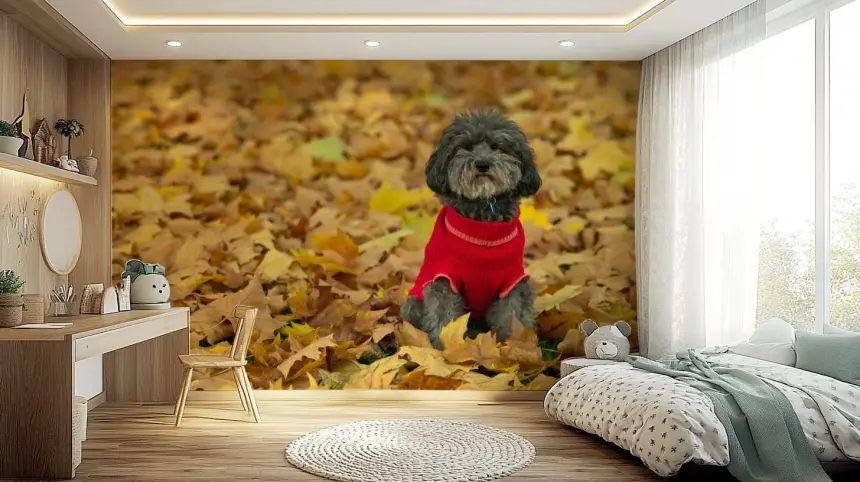 Autumn Pup Wall Mural