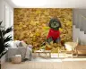 Dog in Red Sweater Autumn Leaves Wall Mural 1