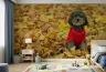 Dog in Red Sweater Autumn Leaves Wall Mural 5