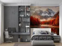 Mountain Lake Autumn Landscape Wall Mural