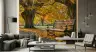 Autumn Park Bench Scenic Wall Mural 1