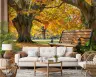 Autumn Park Bench Scenic Wall Mural 4