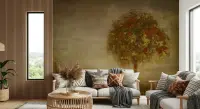 Autumn Tree Reflection Wall Mural