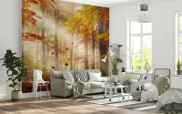 Misty Autumn Forest Wall Mural