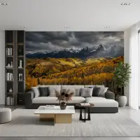 Golden Aspen Mountain Wall Mural