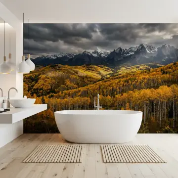 Golden Aspen Mountain Wall Mural