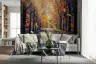 Golden Hues Autumn Woodland Avenue Wallpaper Mural 2