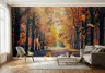 Golden Hues Autumn Woodland Avenue Wallpaper Mural 1