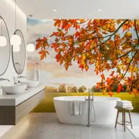 Autumn Maple Tree Branch Wall Mural