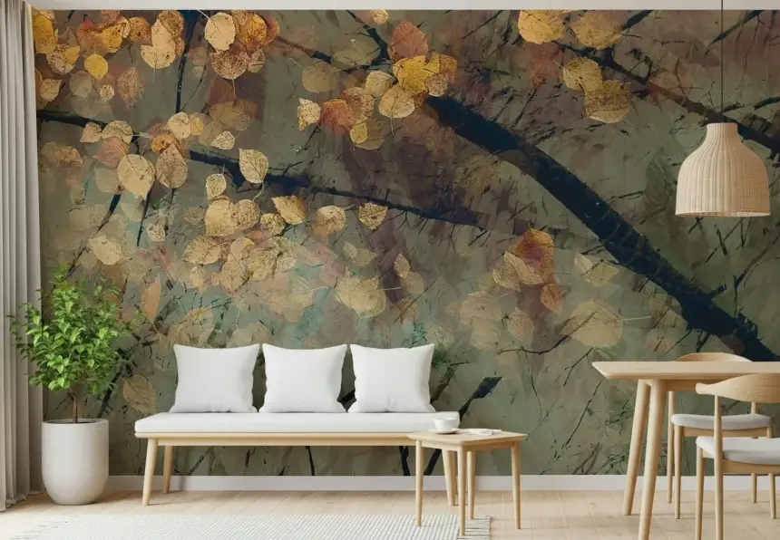 Autumn's Tranquil Reflection Wall Mural - 2852493