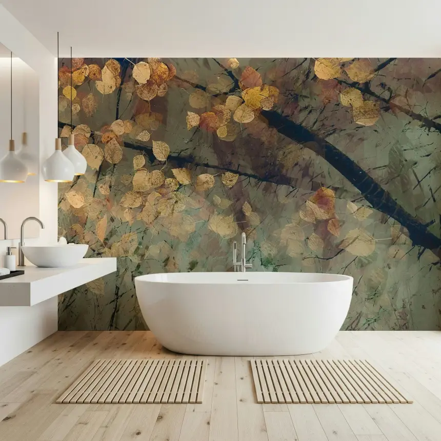 Autumn's Tranquil Reflection Wall Mural - 2852493