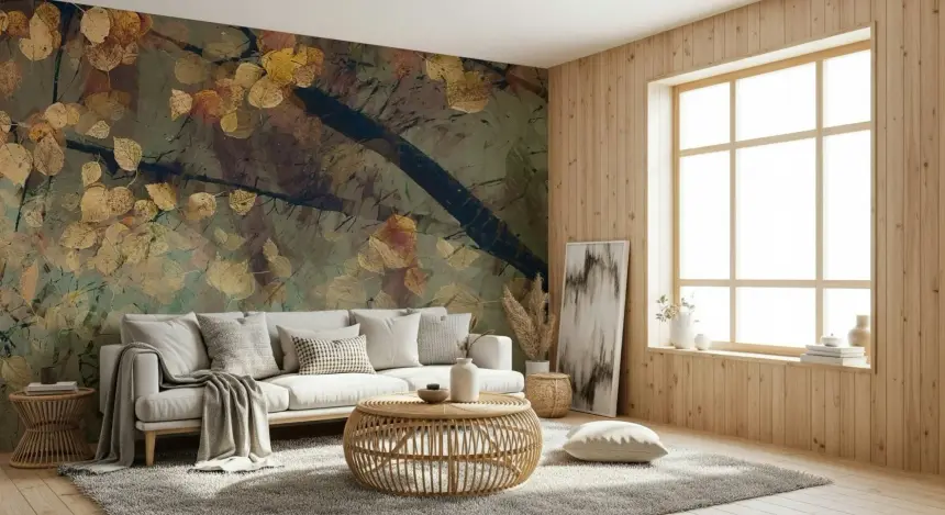 Autumn's Tranquil Reflection Wall Mural - 2852493