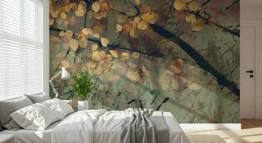 Autumn's Tranquil Reflection Wall Mural - 2852493