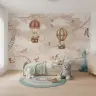 Whimsical Hot Air Balloon Kids Wall Mural 2