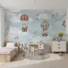 Whimsical Animals Hot Air Balloon Wall Mural 5