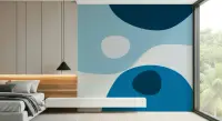 Abstract Blue Wave Wall Mural