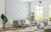 Delicate Blue Floral Wallpaper