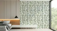 Soft Periwinkle Watercolor Trailing Vine Wallpaper