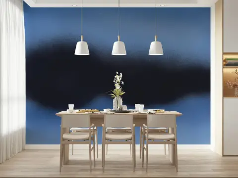 Abstract Blue and Black Gradient Wall Mural