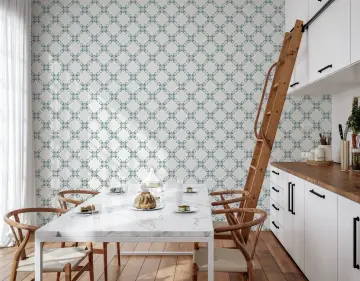 Teal Geometric Lattice Wallpaper