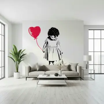 Girl with Red Balloon Wall Mural