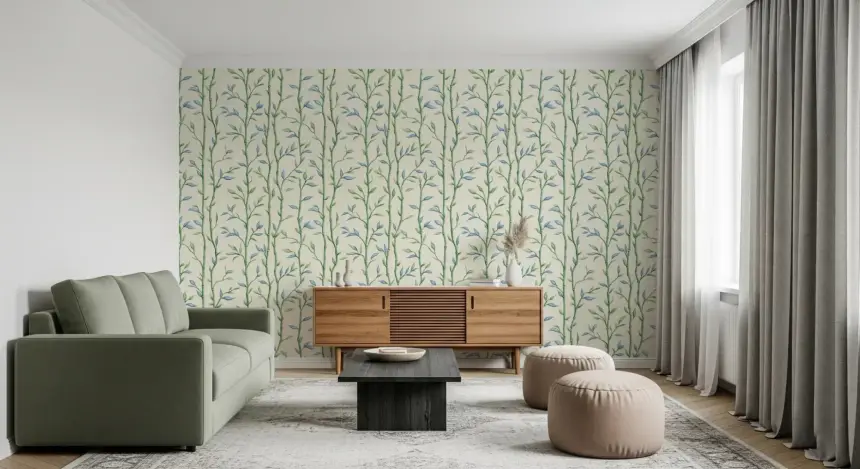 Bamboo Breeze Ivory Wallpaper